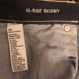 American Eagle hi-rise skinny jeans.